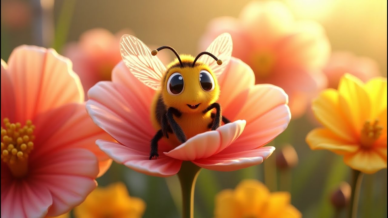 Buzz Buzz Buzz Goes the Bee 🐝 | Fun & Cute Bee Rhyme for Kids | Preschool Nursery Rhymes