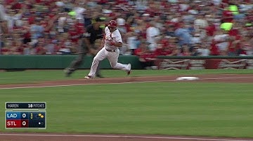 LAD@STL: Holliday opens scoring with an RBI double