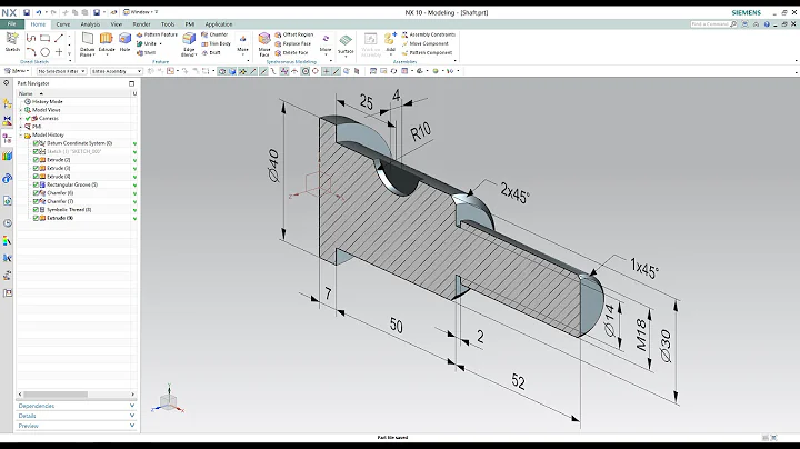 Siemens PLM NX - Jig Assembly Part#2 (Shaft)