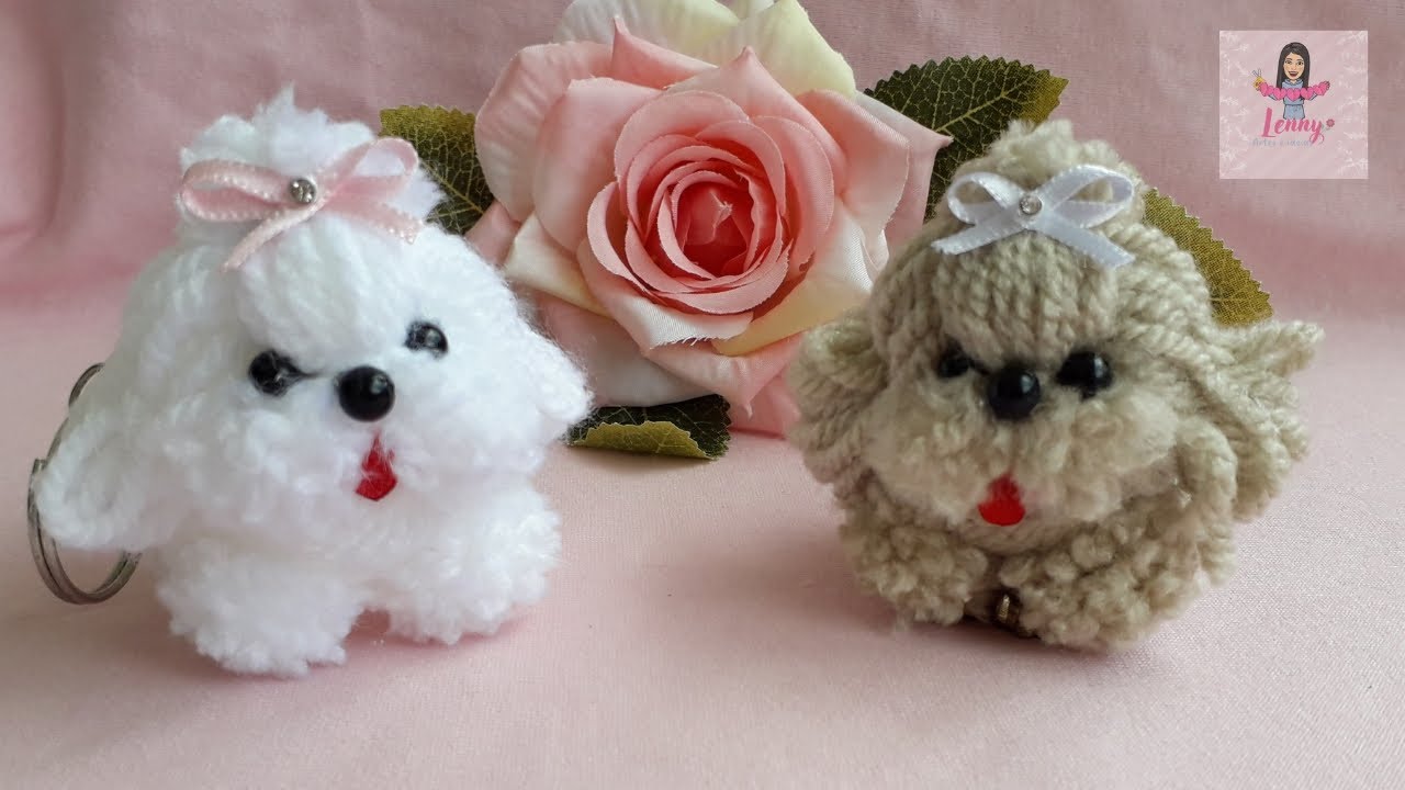 😍CACHORRINHO DE LÃ CHAVEIRO /Craft ideas DIY