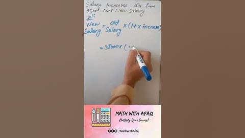 Salary was 35000 which increased by 15%. Calculate new salary. Topic #percentage #math #percent