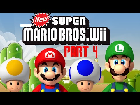 New Super Mario Bros Wii 4 Player MAYHEM (Part 4) - HD Walkthrough