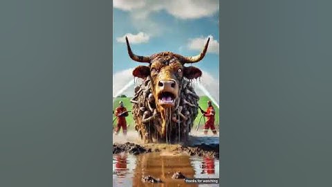 The cow warreped in millions of zombies saved by farmers ,#ai