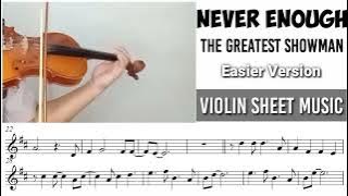 Never Enough - The Greatest Showman || Violin Sheet Music