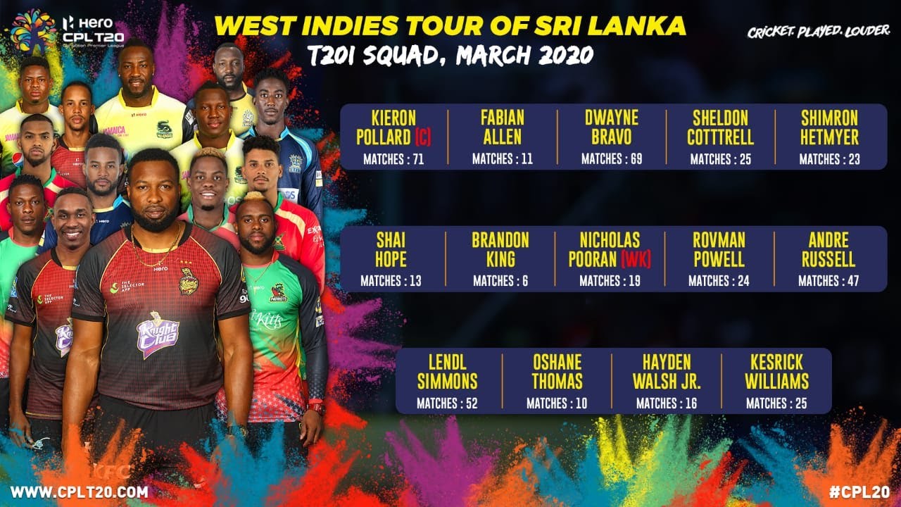 WINDIES TOUR OF SRI LANKA | T20I SQUAD | 