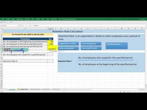 Retention Rate Explanation, Formula and Calculation in Excel || Employee Retention Rate