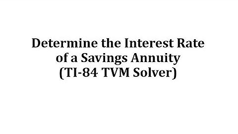 Determine the Interest Rate of a Savings Annuity (TI-84 TVM Solver)