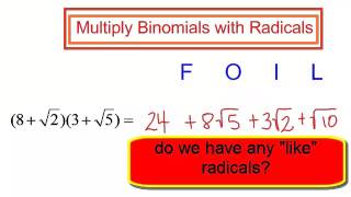 multiply binomials with radicals
