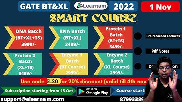 GATE-2022 | Smart Course for BT and XL | Starting from 1st Nov | Subscribe Now | eLearnam App |