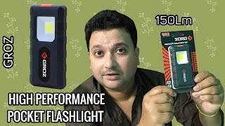 💡💡Unboxing & First Sight | GROZ LED Pocket Flashlight | High Performance 150 Lumen | Hindi | screenshot 1