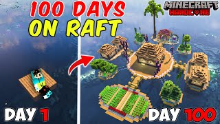 I Survived 100 DAYS ON A RAFT in Minecraft Hardcore - (Full Movie)