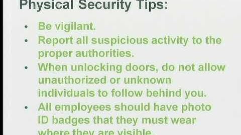 Security Awareness Training: Physical Security