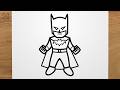 How to draw BATMAN step by step, EASY