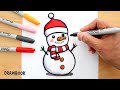 How to draw a CHRISTMAS SNOWMAN easy!