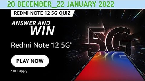 Amazon Redmi Note 12 5G Quiz Answers Today | Amazon Quiz Today | Amazon Quiz Answers Today