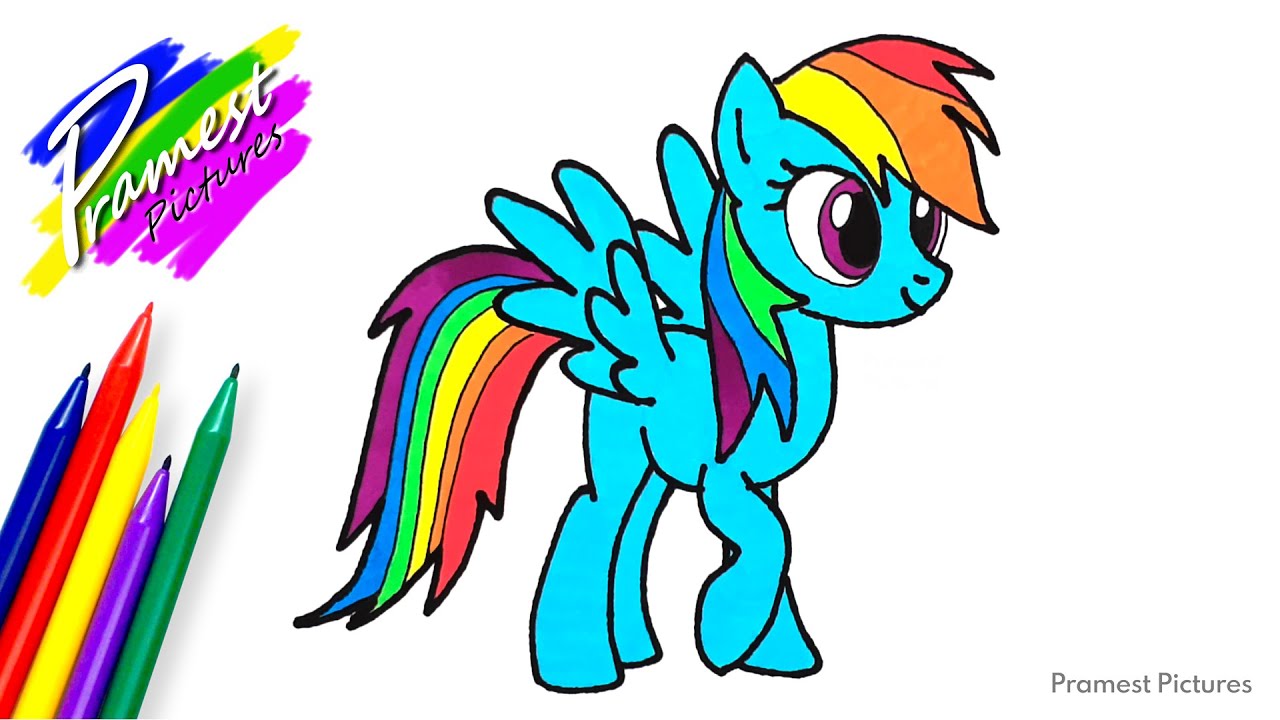 Rainbow Dash 4 Cara Menggambar Dan Mewarnai Gambar Kuda Poni Untuk Anak YouTube
