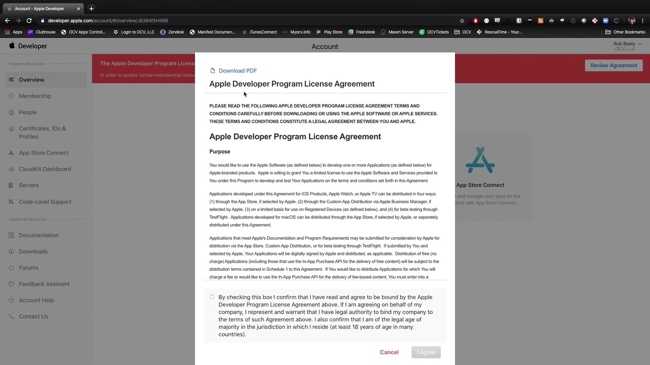 Apple Developer Program License Agreement Acceptance Youtube