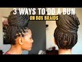 Bun on box braids//How to do a bun on box braids// QUICK & EASY (2020)