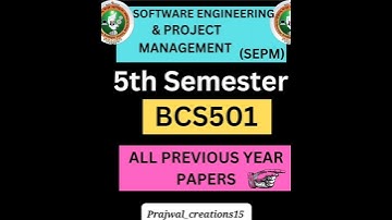BCS501 Software Engineering & Project Management Previous Year Papers (VTU) #vtu #vtupapers #sepm