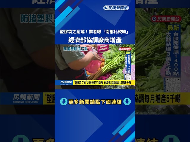 「塑膠袋之亂」邀各大商圈閉門座談  經濟部：啟動平價專案－民視台語新聞