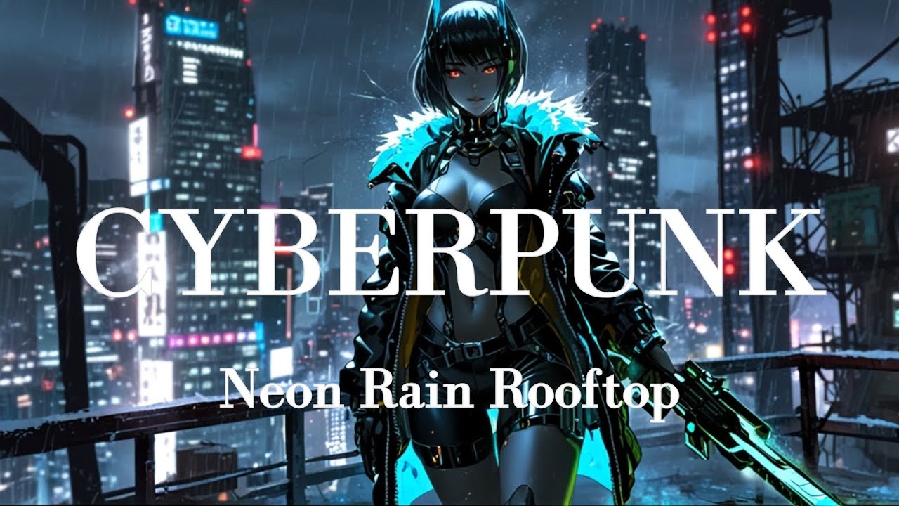 【作業用BGM】Neon Rain Rooftop サイバーパンク集中｜Cyberpunk Focus / Study (No Vocals)