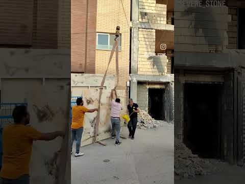 نحوه صحیح بالا بردن سنگ اسلب اجرا مهندسی معماری مدرن