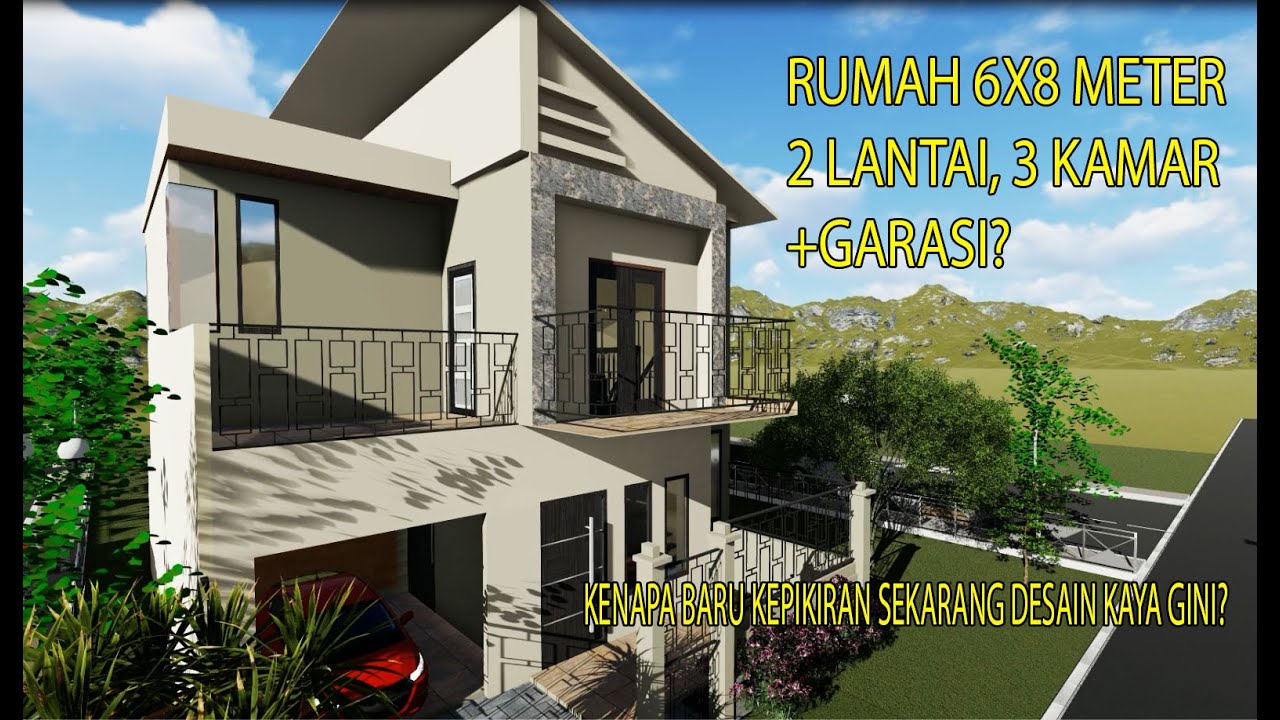  Rumah  ukuran 6x8  Meter 2lantai 3 kamar  tidur Baru 