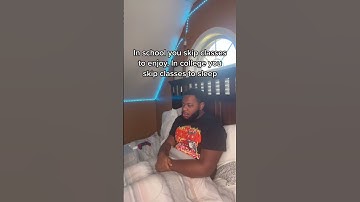 In school you skip classes to enjoy, In college you skip classes to sleep #shorts