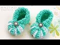 How to Crochet Simple Baby Booties - Easy Shoes for Babies by Naztazia