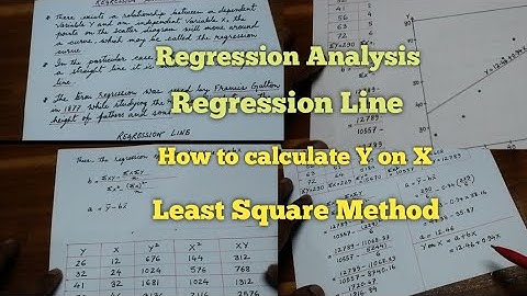Regression Analysis II How to Calculate Regression equation Y on X II Least Square Method