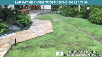 Hệ thống tưới sân vườn cảnh quan biệt thự tự động lắp đặt đầu béc tưới cỏ thông minh hẹn giờ tphcm