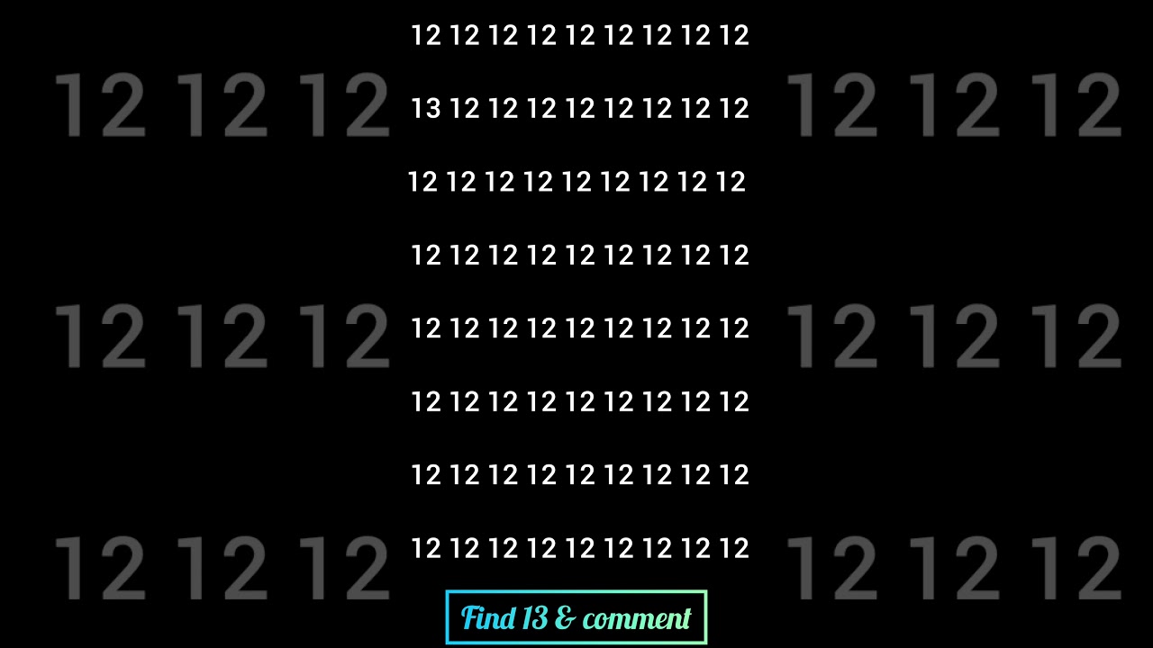 You can find 13 & comment #numbers #find - YouTube
