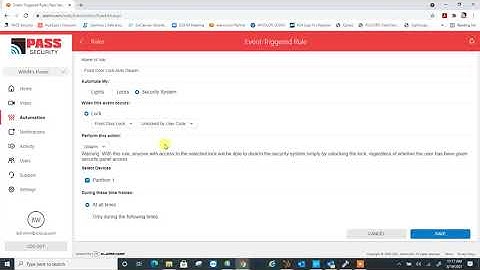 Z-Wave Lock | Alarm.com | Setup an Automation Rule to Auto Disarm the Security System