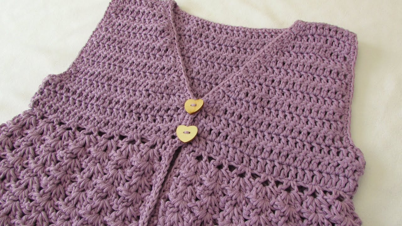 How to crochet a girl's pretty bohemian vest - YouTube