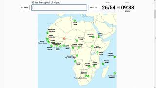 Capitals of Africa Map Quiz - Geography