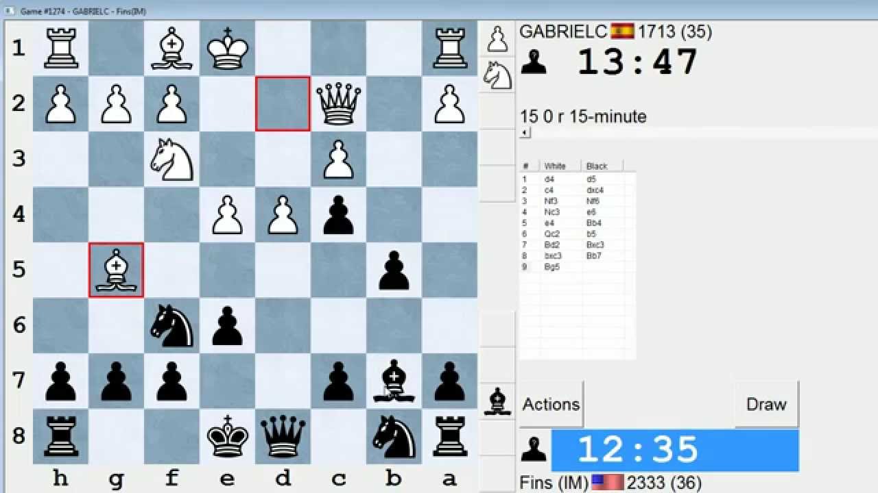 Standard Chess #129: GABRIELC vs. IM Bartholomew (Queen's Gambit Accepted)