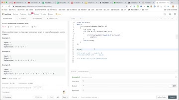 【每日一题】829. Consecutive Numbers Sum, 11/18/2019