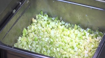 Celery dicing with 10x10mm / 3/8" x 3/8" dicing kit