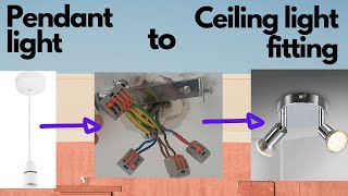 How to replace Pendant light with Ceiling Light Fitting - Step by Step Wiring and Tips!