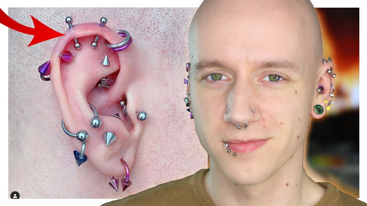 Double Vertical Helix Piercings | Piercing Update | Roly