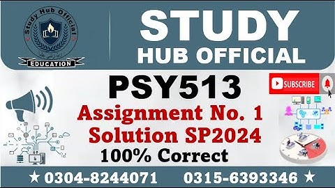 PSY513 Assignment 1 Solution Spring 2024, PSY513 Assignment 1 solution 2024, PSY513 assig 1 solution