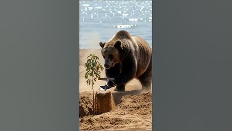 The bear rescued the guava plant from drying up by watering it 😭 #ai #tree #save #watering