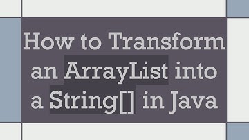 How to Transform an ArrayList into a String[] in Java