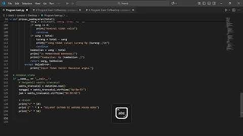 Live coding program kasir sederhana. Arya Ardi Pratama 1B NIM (3202516029) 