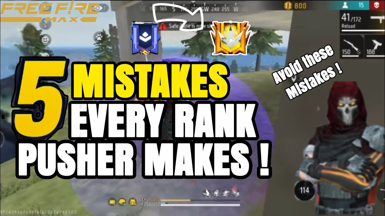 5 MISTAKES EVERY RANK PUSHER MAKES IN BR RANKED 🔥 | FREE FIRE GAMEPLAY ...
