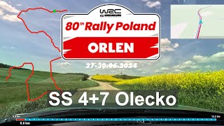WRC Rally Poland 2024 SS 4+7  Olecko onboard stage recce video