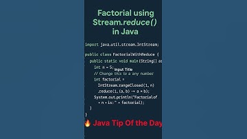 Factorial in Java Using Stream.reduce()🔥 #shorts #coding #factorial #java