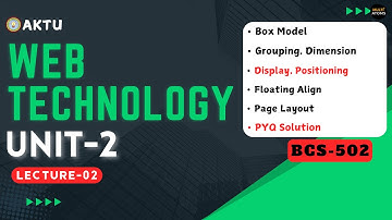 Lec - 2.2 | Web Technology | Unit-2 | BCS-502 | Web Technology Aktu | Aktu Exams | Web Tech 3rd Year
