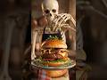 This Skeleton Just Served the Most Aesthetic Vegan Burger Ever 💀🍔 #shorts