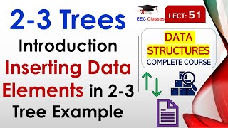 L51: 2-3 Trees Introduction | Inserting Data Elements in 2-3 Tree Example | Data Structures Lectures